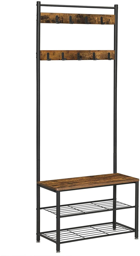 VASAGLE Coat Rack Stand Height 175 cm Rustic Brown HSR41BX-Furniture &gt; Living Room-PEROZ Accessories