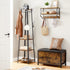 VASAGLE Coat Rack Stand with 3 Shelves Rustic Brown and Black LCR80X-Furniture > Living Room-PEROZ Accessories