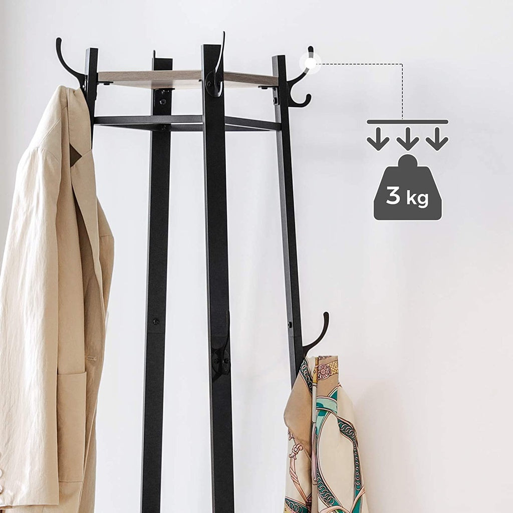 VASAGLE Coat Rack 3 Shelves Greige LCR080B02-Furniture &gt; Living Room-PEROZ Accessories