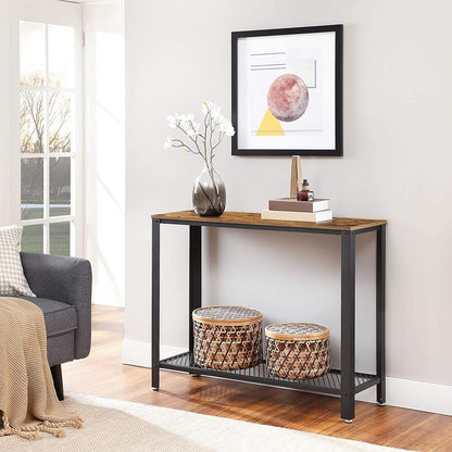VASAGLE Console Table Rustic Brown and Black LNT80X-Furniture &gt; Office-PEROZ Accessories