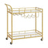 VASAGLE Gold Bar Serving Wine Cart With Wheels And Wine Bottle Holders LRC090A03-Home & Garden > Storage-PEROZ Accessories