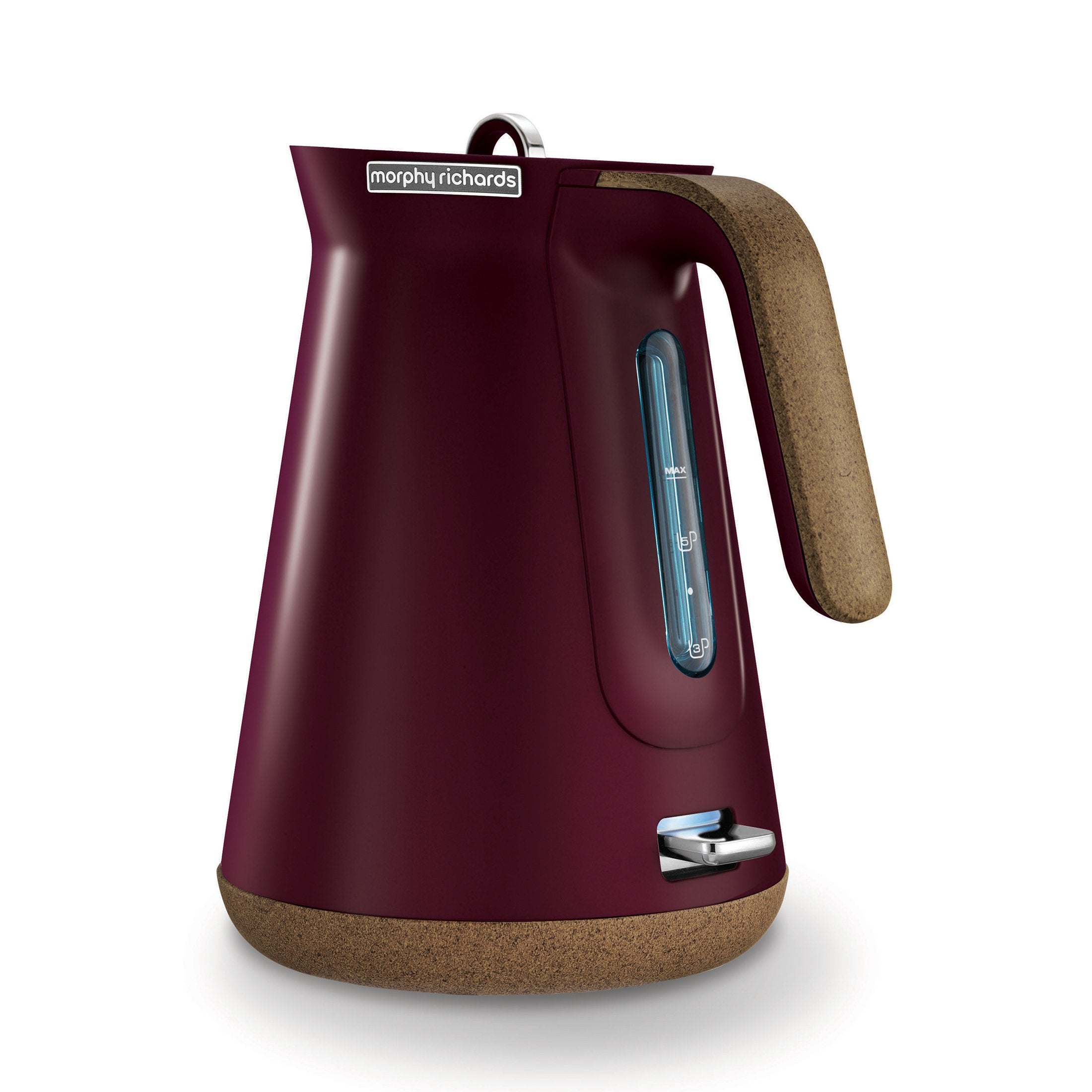 Morphy Richards 1.5L Aspect Kettle - Maroon with Cork-Effect Trim-Appliances &gt; Kitchen Appliances-PEROZ Accessories