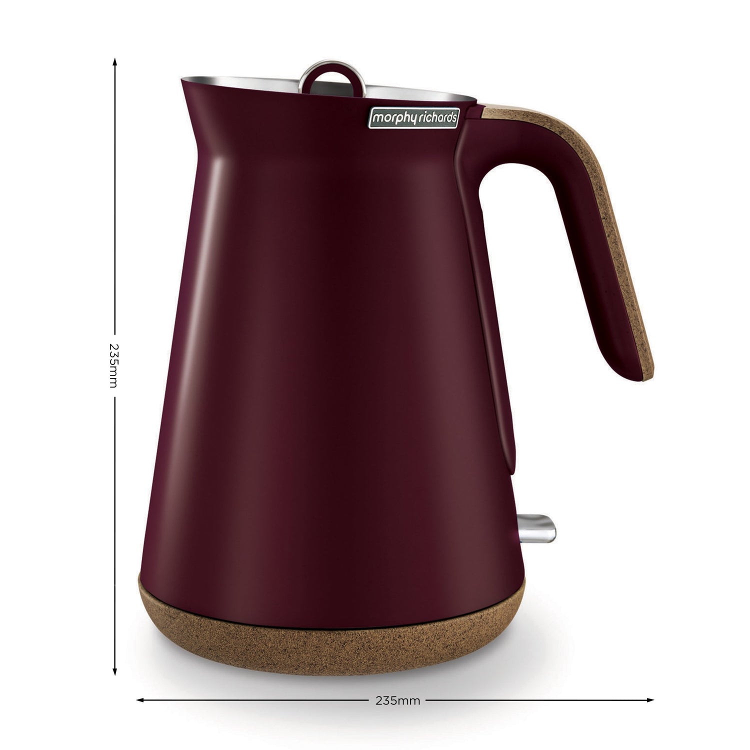 Morphy Richards 1.5L Aspect Kettle - Maroon with Cork-Effect Trim-Appliances &gt; Kitchen Appliances-PEROZ Accessories