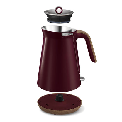 Morphy Richards 1.5L Aspect Kettle - Maroon with Cork-Effect Trim-Appliances &gt; Kitchen Appliances-PEROZ Accessories