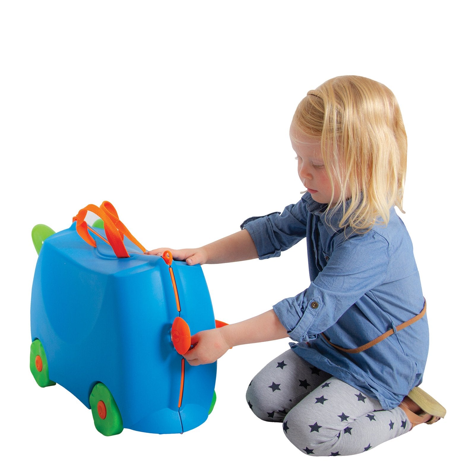 Kiddicare Bon Voyage Kids Ride On Suitcase Luggage Blue-Baby &amp; Kids &gt; Toys-PEROZ Accessories