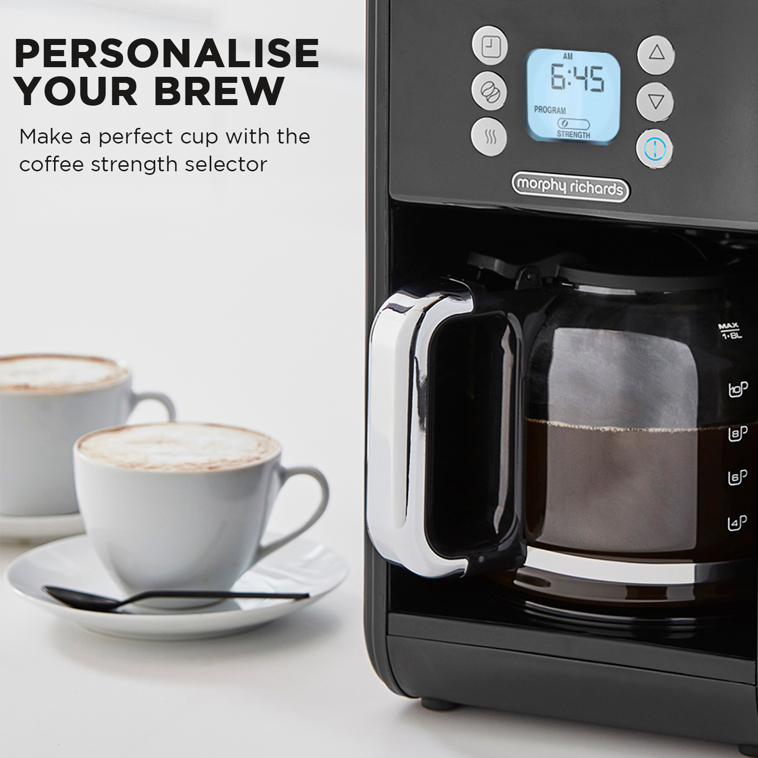 Morphy Richards Verve Filtered Coffee Maker With Timer - Black-Appliances &gt; Kitchen Appliances-PEROZ Accessories