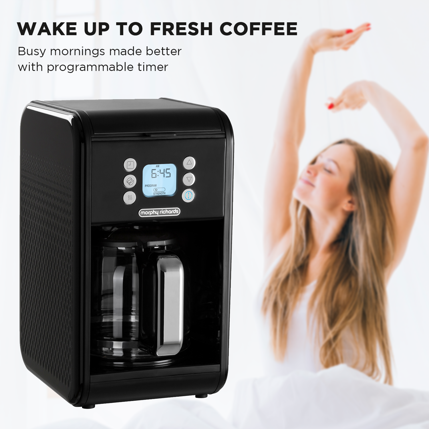 Morphy Richards Verve Filtered Coffee Maker With Timer - Black-Appliances &gt; Kitchen Appliances-PEROZ Accessories