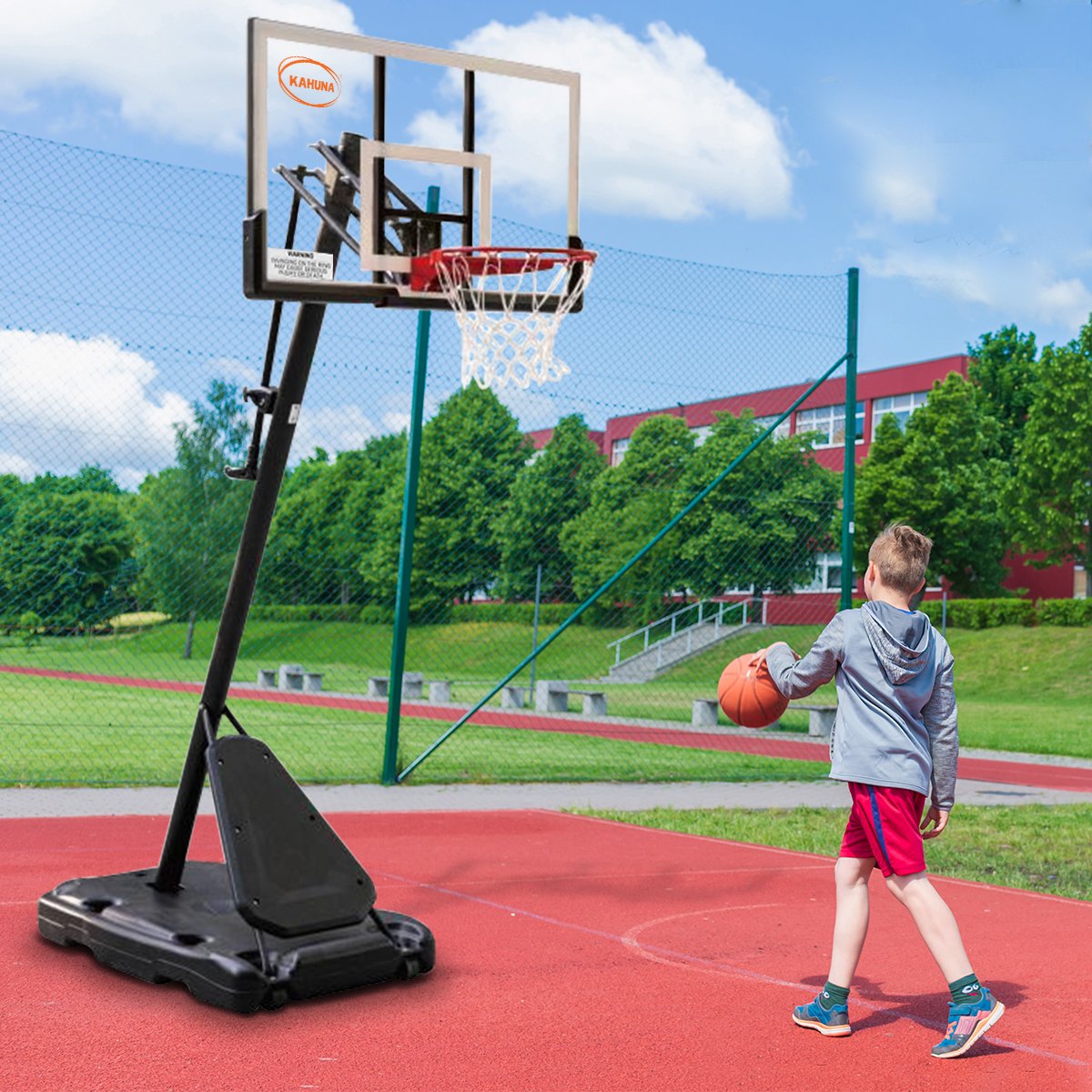 Kahuna Portable Basketball Hoop System 2.3 to 3.05m for Kids &amp; Adults-Sports &amp; Fitness &gt; Basketball &amp; Accessories-PEROZ Accessories
