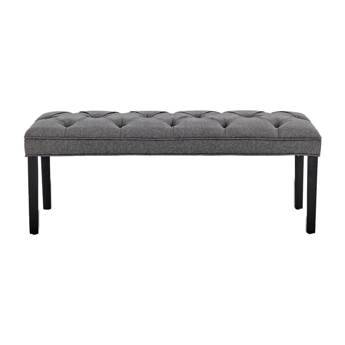 Sarantino Cate Button-tufted Upholstered Bench With Tapered Legs - Dark Grey Linen-Furniture &gt; Living Room-PEROZ Accessories