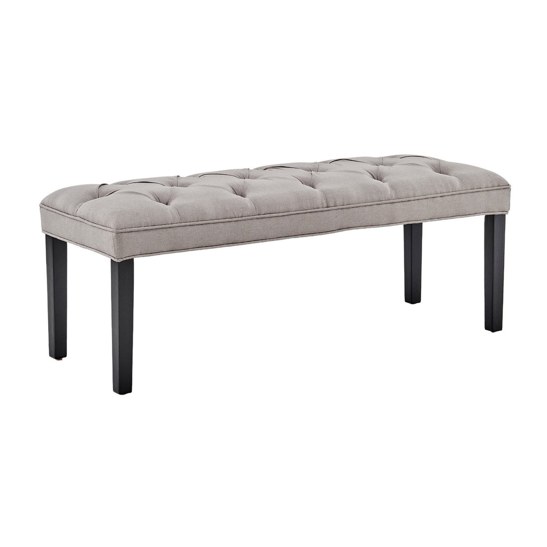 Sarantino Cate Button-tufted Upholstered Bench With Tapered Legs By Sarantino - Light Grey-Furniture &gt; Living Room-PEROZ Accessories