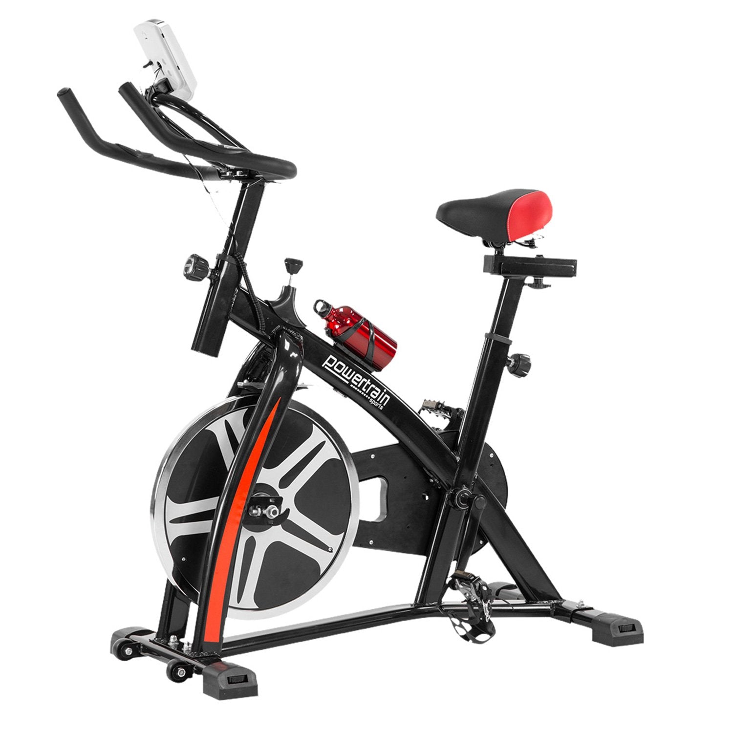 Powertrain Home Gym Flywheel Exercise Spin Bike - Black-Sports &amp; Fitness &gt; Bikes &amp; Accessories-PEROZ Accessories