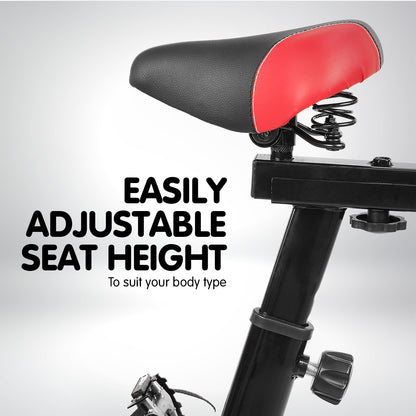 Powertrain Home Gym Flywheel Exercise Spin Bike - Black-Sports &amp; Fitness &gt; Bikes &amp; Accessories-PEROZ Accessories