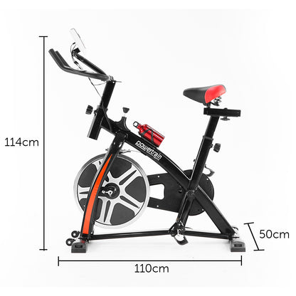 Powertrain Home Gym Flywheel Exercise Spin Bike - Black-Sports &amp; Fitness &gt; Bikes &amp; Accessories-PEROZ Accessories