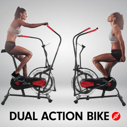 Powertrain Air Resistance Fan Exercise Bike Cardio - Black-Sports &amp; Fitness &gt; Bikes &amp; Accessories-PEROZ Accessories