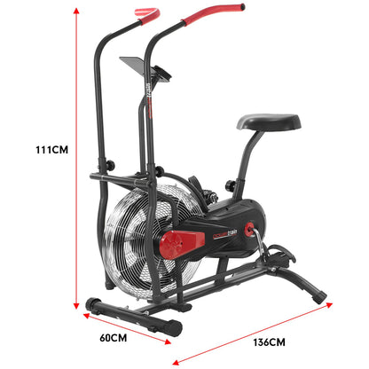 Powertrain Air Resistance Fan Exercise Bike Cardio - Black-Sports &amp; Fitness &gt; Bikes &amp; Accessories-PEROZ Accessories