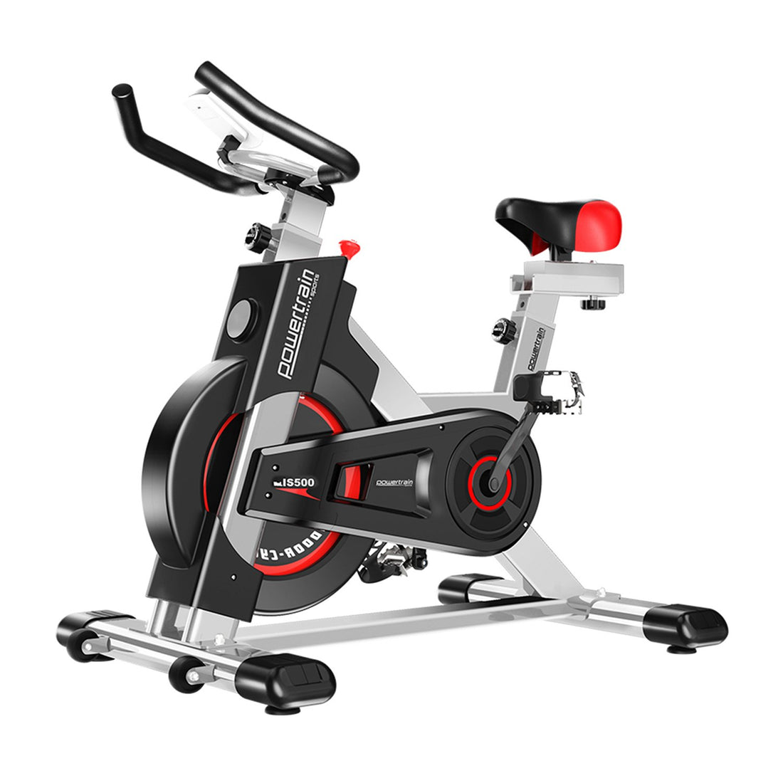 Powertrain IS-500 Heavy-Duty Exercise Spin Bike Electroplated - Silver-Sports &amp; Fitness &gt; Bikes &amp; Accessories-PEROZ Accessories