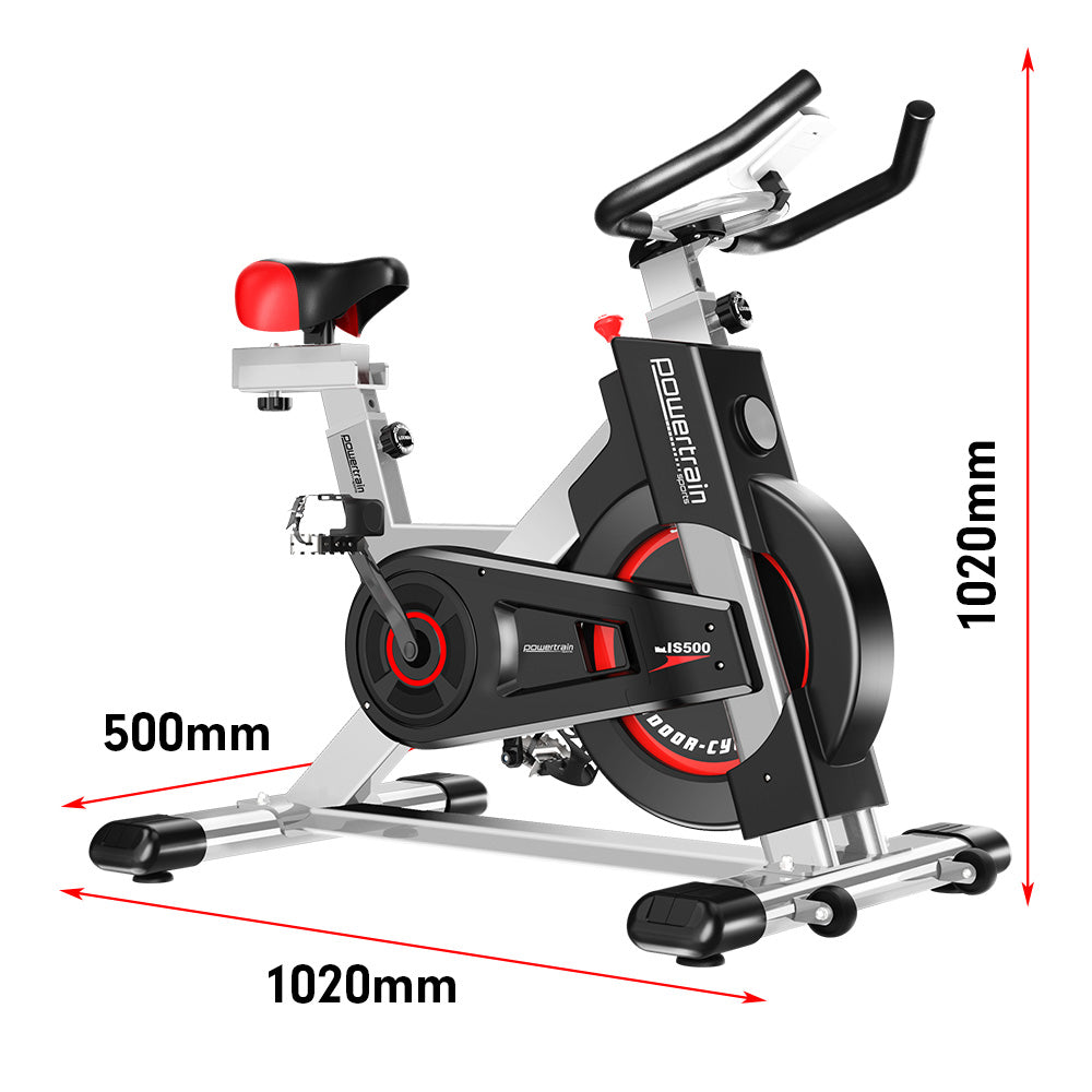 Powertrain IS-500 Heavy-Duty Exercise Spin Bike Electroplated - Silver-Sports &amp; Fitness &gt; Bikes &amp; Accessories-PEROZ Accessories
