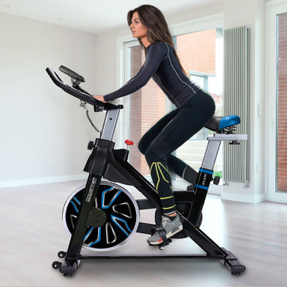 PowerTrain RX-600 Exercise Spin Bike Cardio Cycle - Blue-Sports &amp; Fitness &gt; Bikes &amp; Accessories-PEROZ Accessories