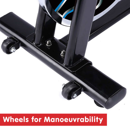 PowerTrain RX-600 Exercise Spin Bike Cardio Cycle - Blue-Sports &amp; Fitness &gt; Bikes &amp; Accessories-PEROZ Accessories