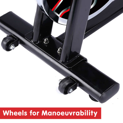 Powertrain RX-600 Exercise Spin Bike Cardio Cycle - Red-Sports &amp; Fitness &gt; Bikes &amp; Accessories-PEROZ Accessories