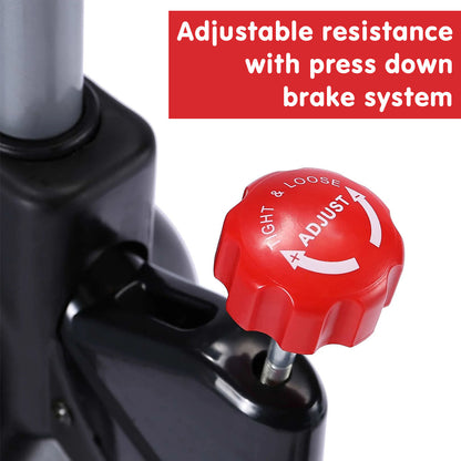 Powertrain RX-600 Exercise Spin Bike Cardio Cycle - Red-Sports &amp; Fitness &gt; Bikes &amp; Accessories-PEROZ Accessories