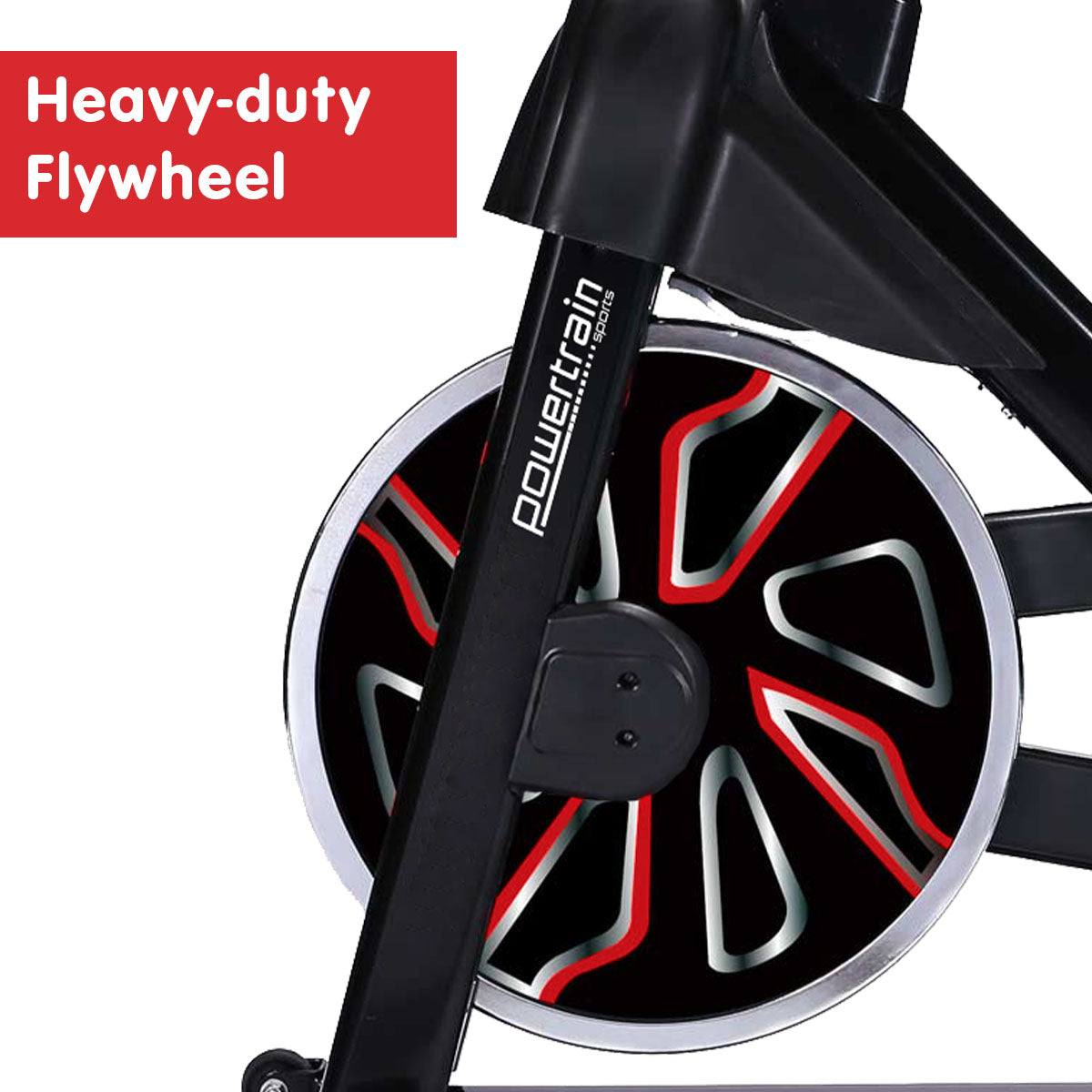 Powertrain RX-600 Exercise Spin Bike Cardio Cycle - Red-Sports &amp; Fitness &gt; Bikes &amp; Accessories-PEROZ Accessories