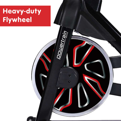 Powertrain RX-600 Exercise Spin Bike Cardio Cycle - Red-Sports &amp; Fitness &gt; Bikes &amp; Accessories-PEROZ Accessories