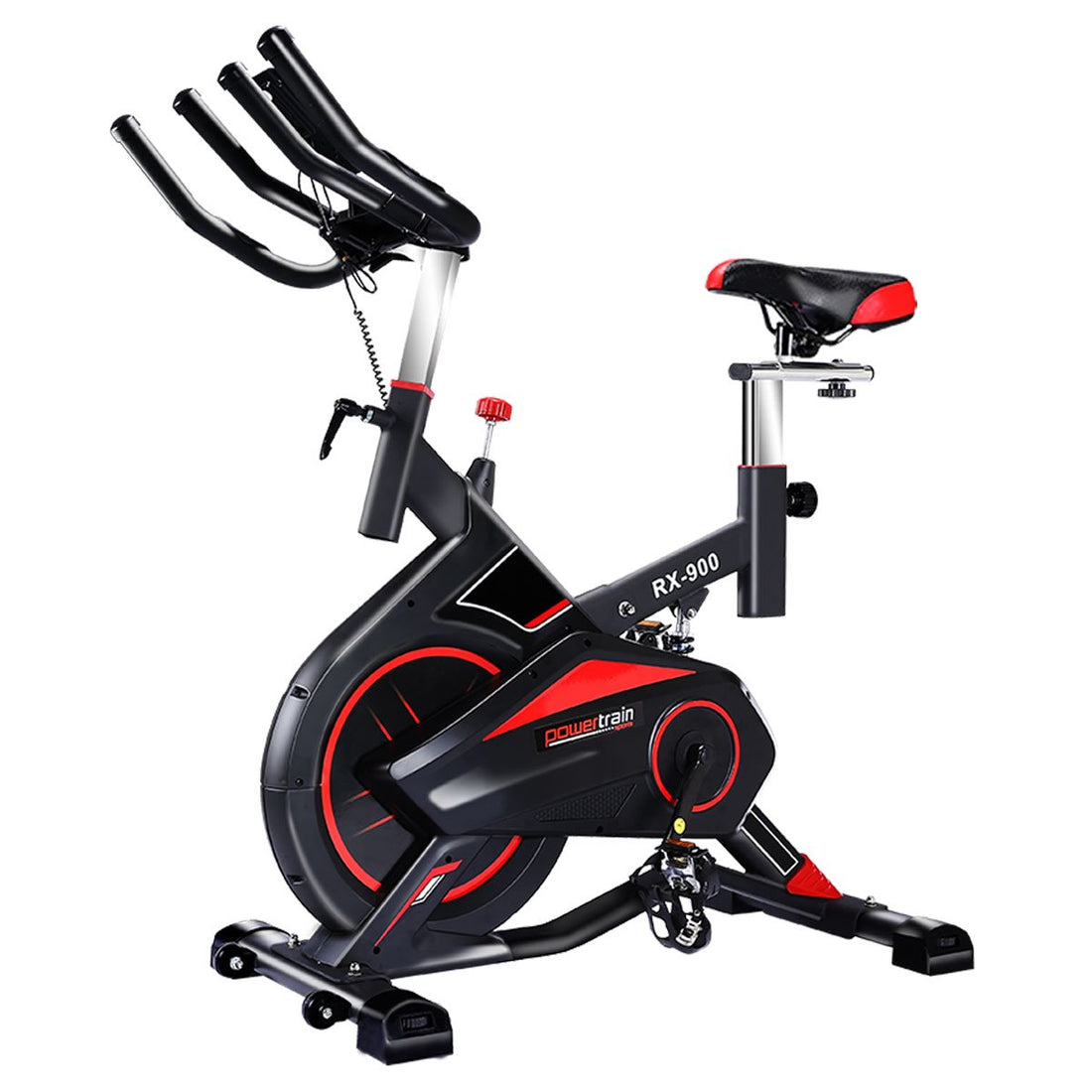 Powertrain RX-900 Exercise Spin Bike Cardio Cycling - Red-Sports &amp; Fitness &gt; Bikes &amp; Accessories-PEROZ Accessories