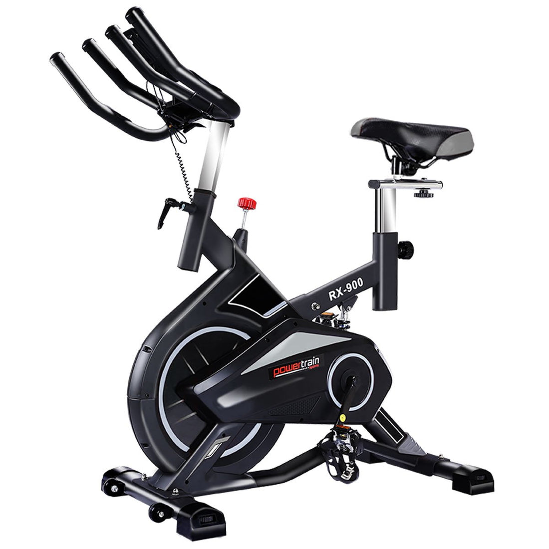 Powertrain RX-900 Exercise Spin Bike Cardio Cycling - Silver-Sports &amp; Fitness &gt; Bikes &amp; Accessories-PEROZ Accessories