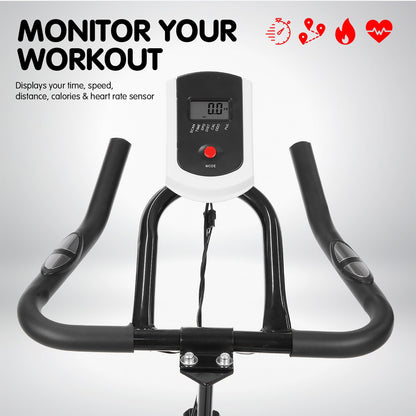 Powertrain Home Gym Flywheel Exercise Spin Bike - Blue-Sports &amp; Fitness &gt; Bikes &amp; Accessories-PEROZ Accessories