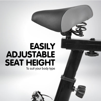 Powertrain Home Gym Flywheel Exercise Spin Bike - Blue-Sports &amp; Fitness &gt; Bikes &amp; Accessories-PEROZ Accessories