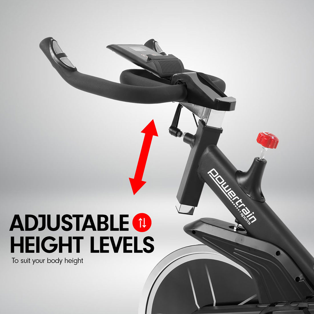 Powertrain RX-200 Exercise Spin Bike Cardio Cycling - Black-Sports &amp; Fitness &gt; Bikes &amp; Accessories-PEROZ Accessories
