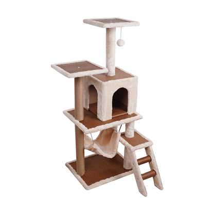 Furtastic 125cm Cat Tree Scratching Post - Beige-Cat Trees-PEROZ Accessories