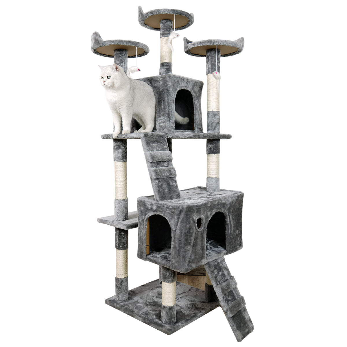 Furtastic 170cm Cat Tree Scratching Post - Silver Grey-Cat Trees-PEROZ Accessories