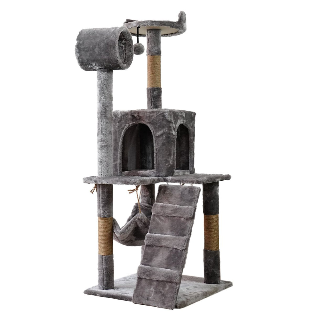 Furtastic 135cm Cat Tree Scratching Post - Silver Grey-Cat Trees-PEROZ Accessories