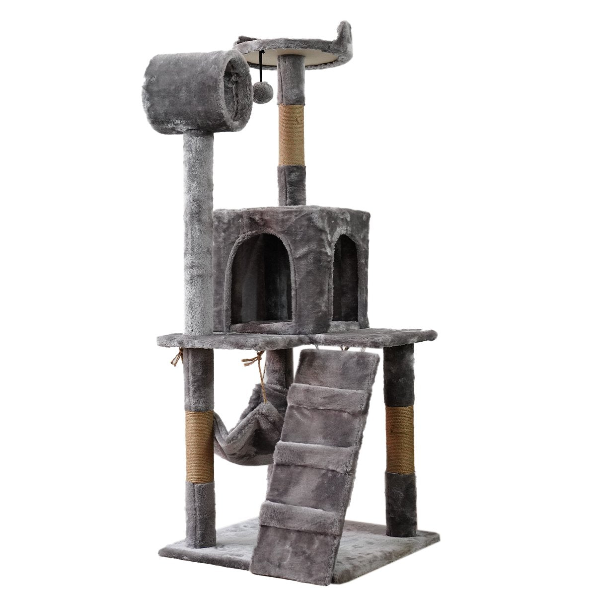 Furtastic 135cm Cat Tree Scratching Post - Silver Grey-Cat Trees-PEROZ Accessories