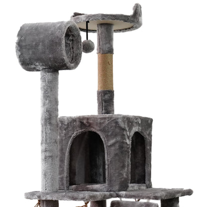 Furtastic 135cm Cat Tree Scratching Post - Silver Grey-Cat Trees-PEROZ Accessories