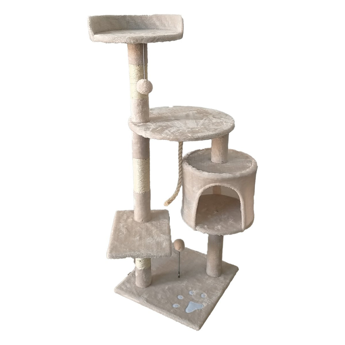 Furtastic 110cm Cat Tree Scratching Post - Beige-Cat Trees-PEROZ Accessories