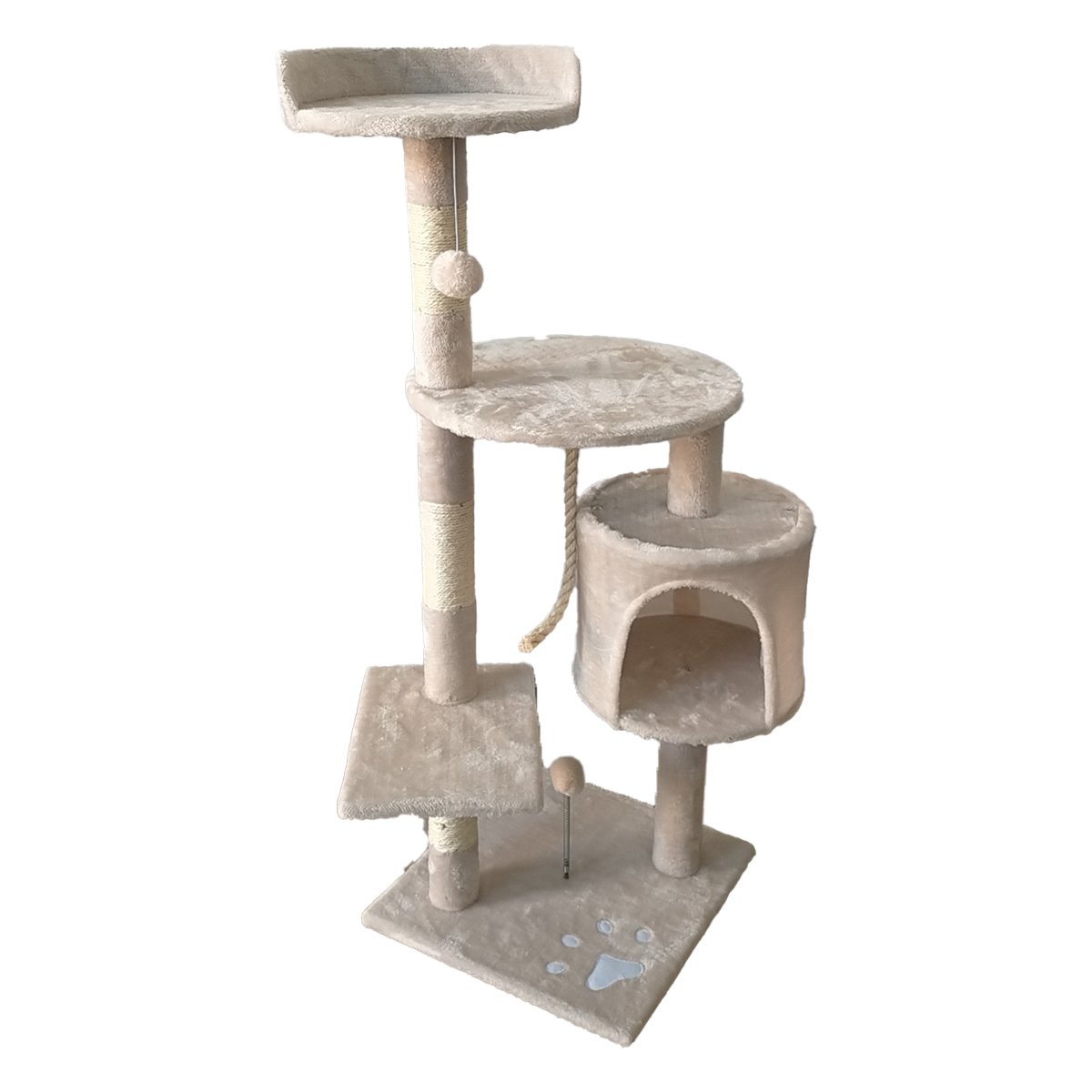Furtastic 110cm Cat Tree Scratching Post - Beige-Cat Trees-PEROZ Accessories