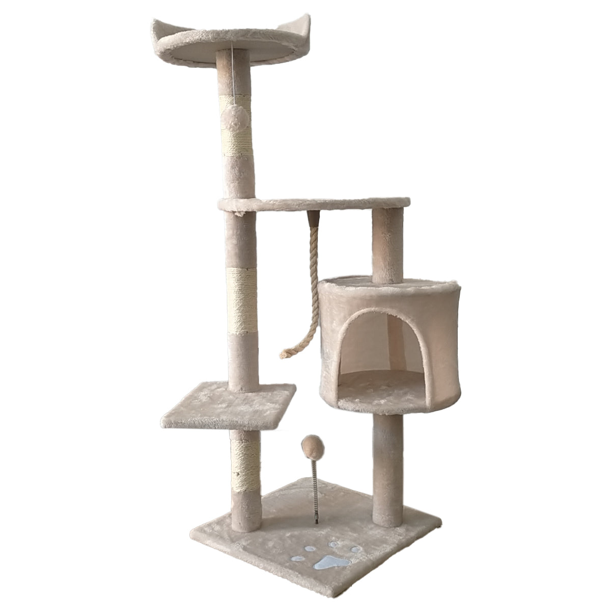 Furtastic 110cm Cat Tree Scratching Post - Beige-Cat Trees-PEROZ Accessories