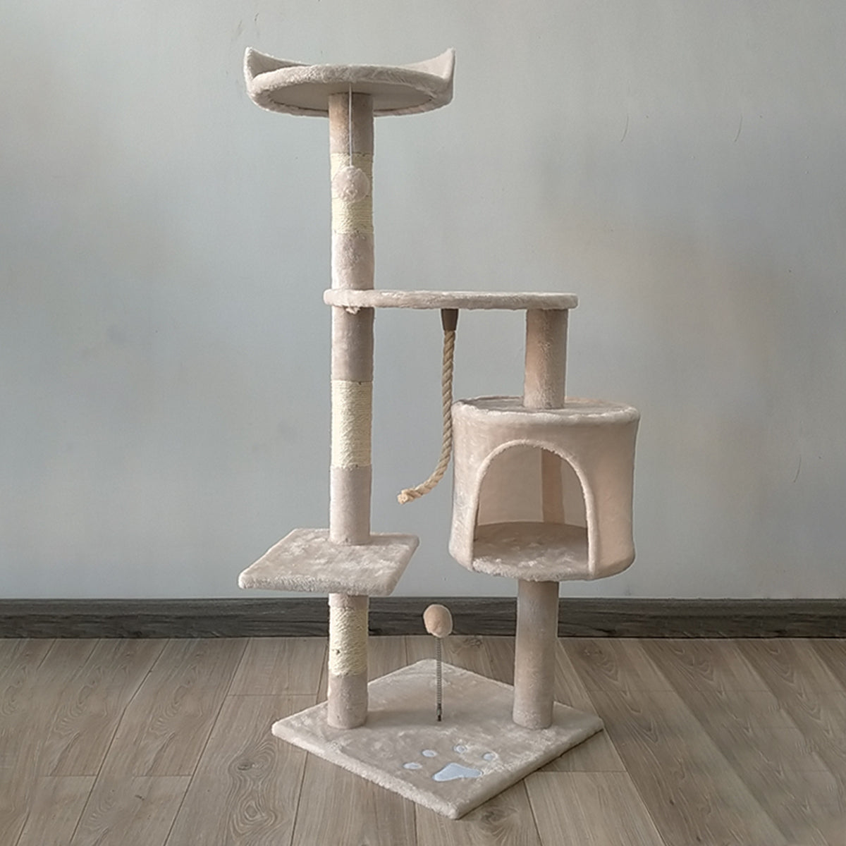 Furtastic 110cm Cat Tree Scratching Post - Beige-Cat Trees-PEROZ Accessories