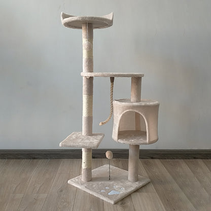 Furtastic 110cm Cat Tree Scratching Post - Beige-Cat Trees-PEROZ Accessories