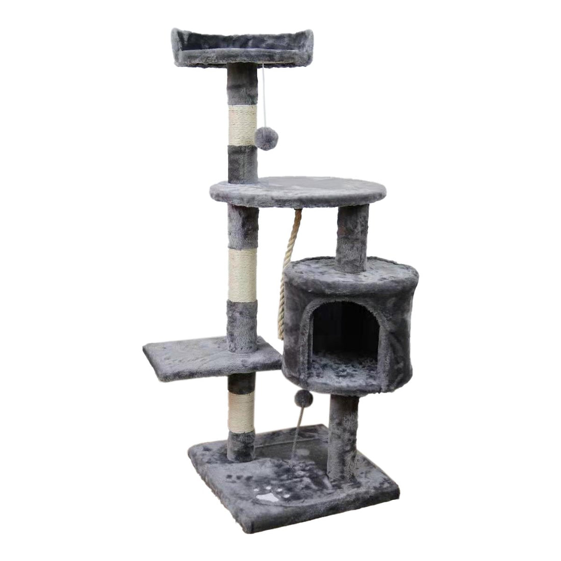 Furtastic 110cm Cat Tree Scratching Post - Silver Grey-Cat Trees-PEROZ Accessories