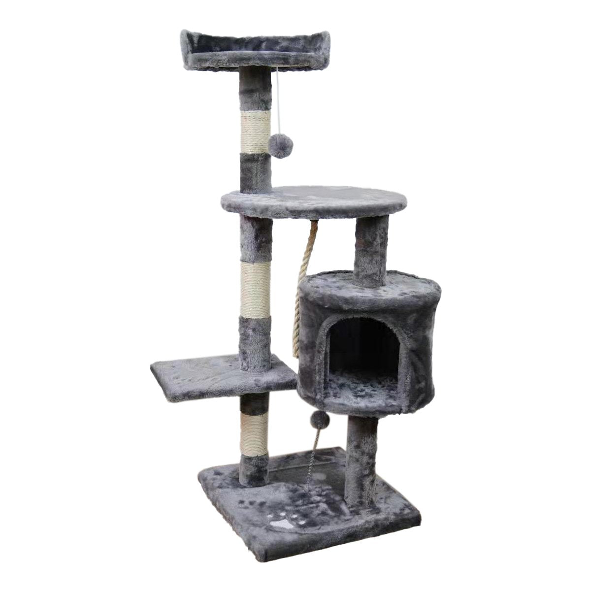 Furtastic 110cm Cat Tree Scratching Post - Silver Grey-Cat Trees-PEROZ Accessories
