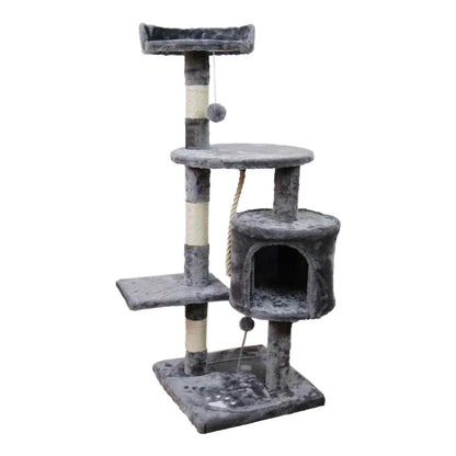 Furtastic 110cm Cat Tree Scratching Post - Silver Grey-Cat Trees-PEROZ Accessories