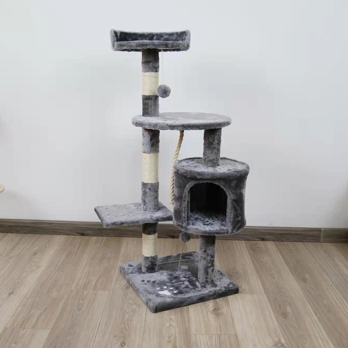 Furtastic 110cm Cat Tree Scratching Post - Silver Grey-Cat Trees-PEROZ Accessories