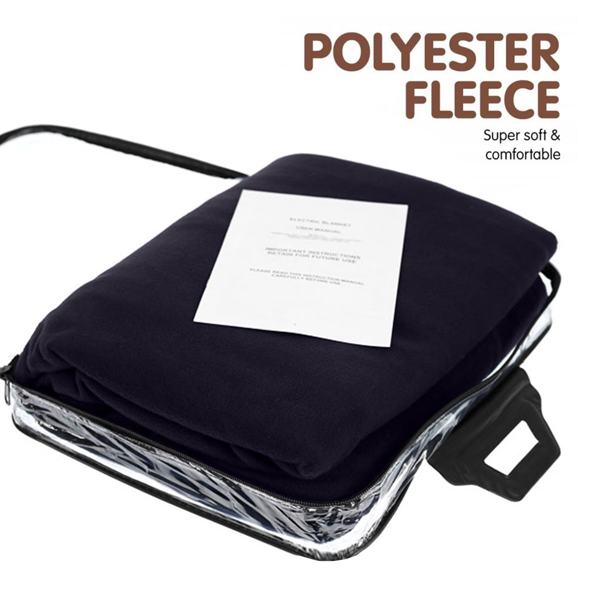 Laura Hill Heated Electric Car Blanket 150x110cm 12v - Blue-Electric Throw Blanket-PEROZ Accessories