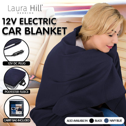 Laura Hill Heated Electric Car Blanket 150x110cm 12v - Blue-Electric Throw Blanket-PEROZ Accessories