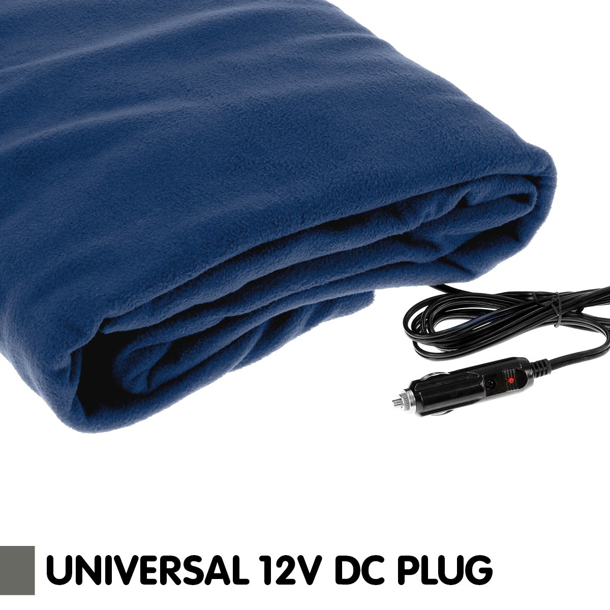 Laura Hill Heated Electric Car Blanket 150x110cm 12v - Navy Blue-Electric Throw Blanket-PEROZ Accessories