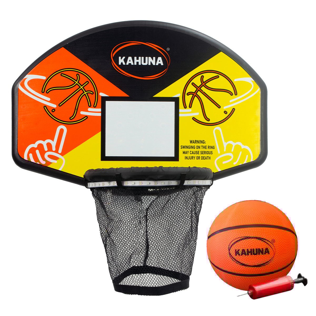 Kahuna Trampoline Led Basketball Hoop Set With Light-up Ball-Sports &amp; Fitness &gt; Trampolines-PEROZ Accessories